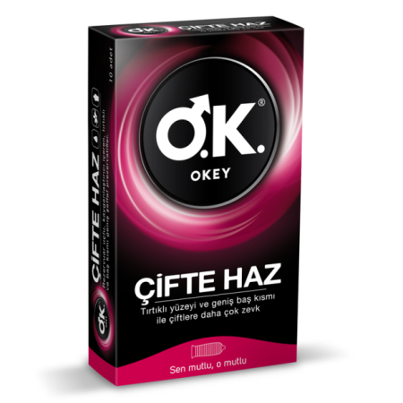 Okey Çifte Haz Prezervatif 10'Lu