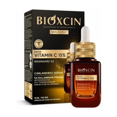 Bioxcin Ester C Vitamini Serum%15 & Niasinamid%2, Aydınlatıcı, Canlandırıcı, Renk Tonu Eşitleyici Lipozomal