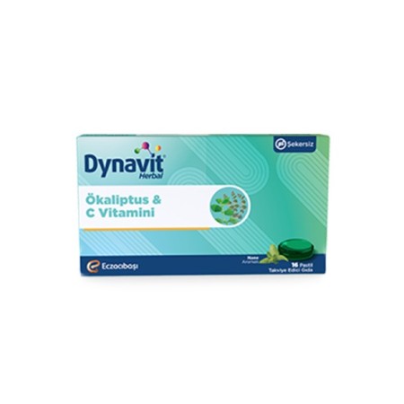 Dynavit Herbal Mentol Aroması ve Ökaliptus İçeren 16 Adet Pastil