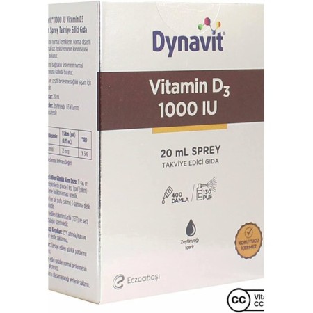Dynavit Vitamin D3 1000 IU Takviye Edici Gıda Sprey 10 ml