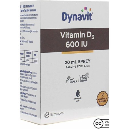 Dynavit Vitamin D3 600 IU Takviye Edici Gıda Sprey 10 ml
