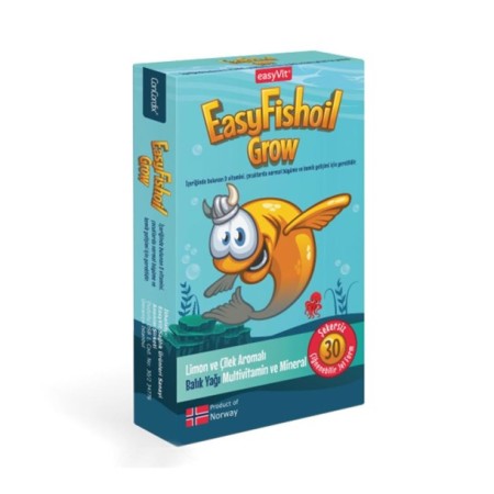 EasyFishoil GROW Çocuk 30 Çiğneme Tableti