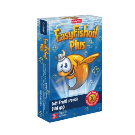 EasyFish Oil Plus Tutti Frutti Aromalı Balık Yağı 30 Çiğnenebilir Jel