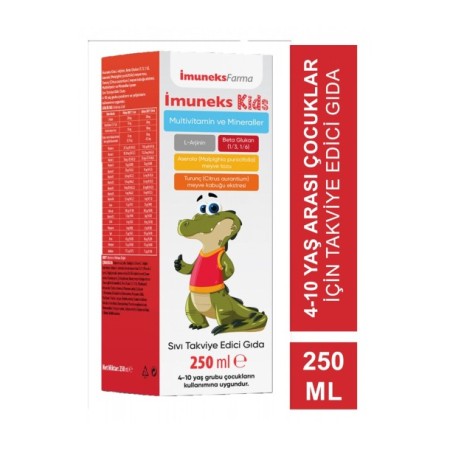 Imuneks Kids Multivitamin ve Mineraller İçeren Sıvı Takviye Edici Gıda 250 ml