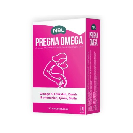 NBL Pregna Omega3,Multivitamin ve Multimineral 30 Yumuşak Kapsül