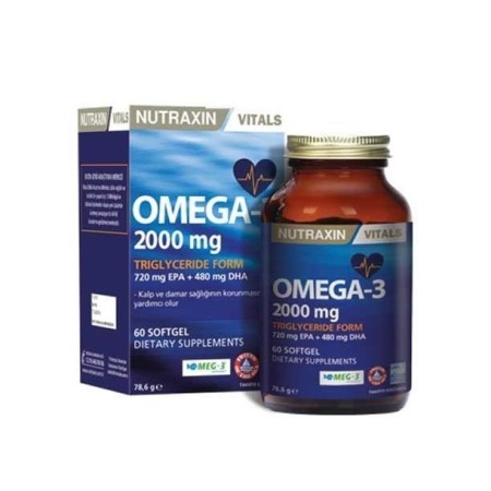 Nutraxin Omega 3 Balık Yağı 2000 mg 60 SoftGel