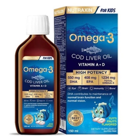 Nutraxin For Kids Omega-3 Balık Yağı Takviye Edici Gıda 150 ml