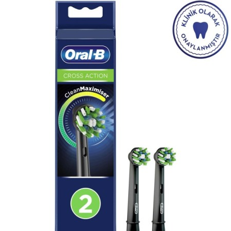 Oral-B Cross Action 2'li Diş Fırçası Yedek Başlığı Siyah
