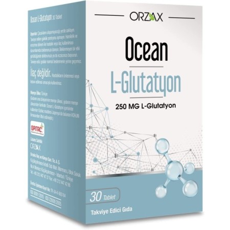 Orzax Ocean L-Glutathione 250 mg 30 Tablet Takviye Edici Gıda