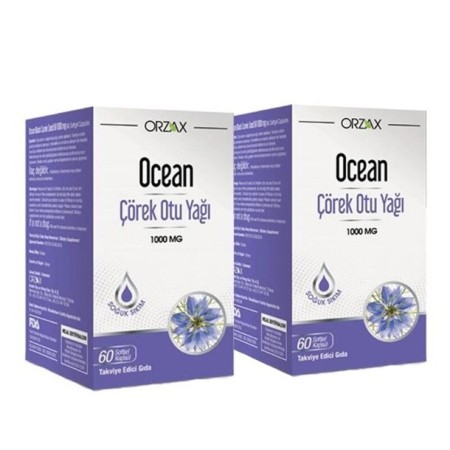 Ocean Çörek Otu Yağı 1000 mg 60 Kapsül | İkincisi Hediye