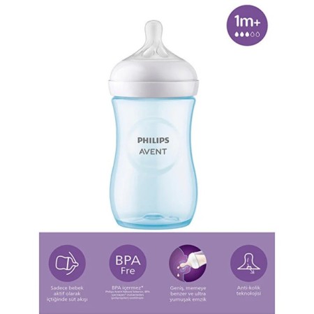Philips Avent Natural Response PP Mavi Biberon 1+ Ay 260 ml