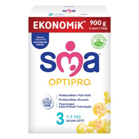 Sma Optipro 3 1-3 Yaş Devam Sütü 900 g (2 Paket x 450 g)