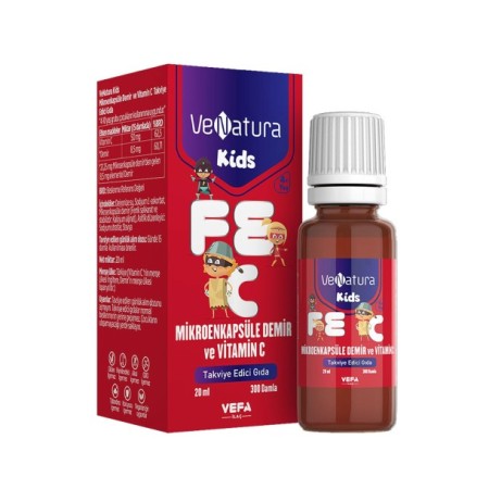 VeNatura Kids Mikroenkapsüle Demir ve Vitamin C Takviye Edici Gıda 20 ml