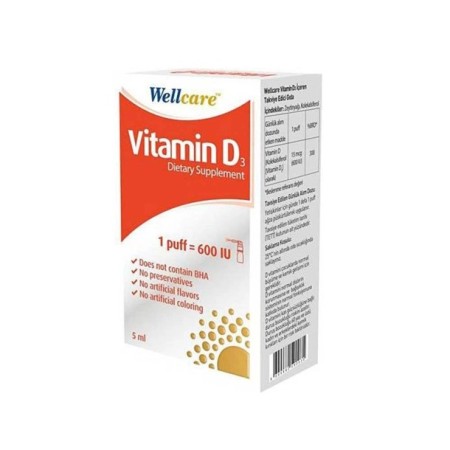Wellcare Vitamin D3 İçeren Takviye Edici Gıda 5 ml 1 Fıs 600 IU