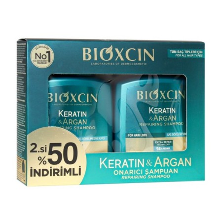 Bioxcin Keratin Ve Argan Onarıcı Şampuan 300 ml 2 li Avantaj Paket