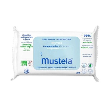 Mustela Parfümsüz Kompostlanabilir Temizleme Mendili 60 Adet