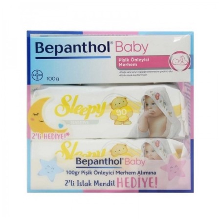 Bepanthol Baby Pişik Önleyici Krem 100 gr + 2'li Islak Mendil HEDİYE!