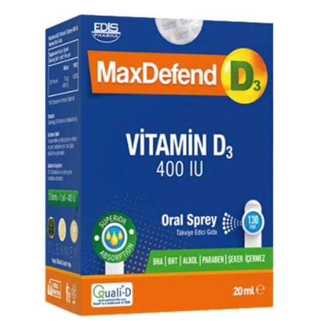 MaxDefend Vitamin D3 400 IU Oral Sprey 20 ml