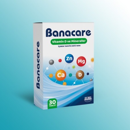 Banacare Vitamin D ve Mineral İçeren Takviye Edici Gıda 30 Tablet