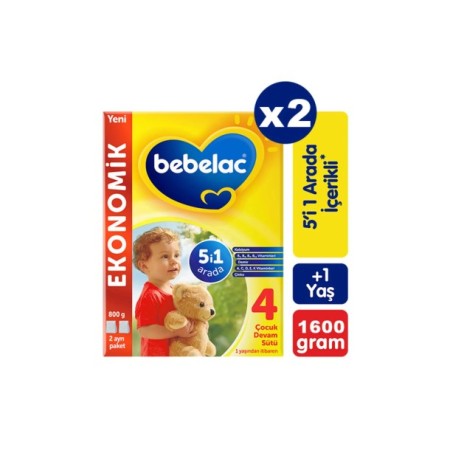Bebelac 4 Numara Devam Sütü 800 Gr X 2 Adet