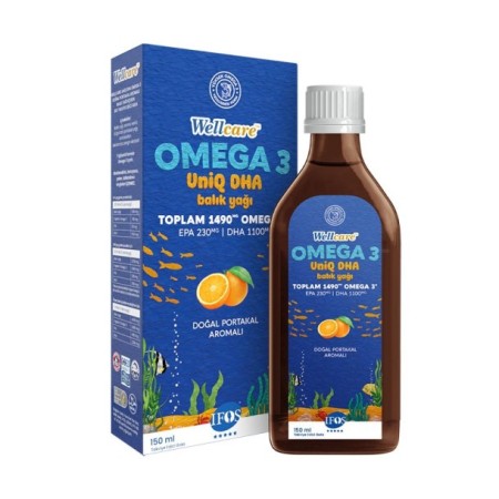 Wellcare Omega 3 Uniq 150 ml Portakal Aromalı Takviye Edici Gıda