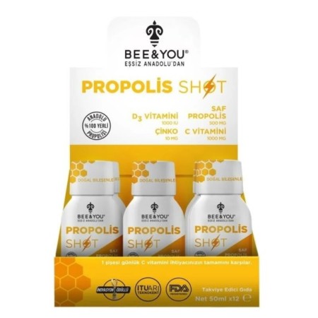 Bee & You Phenolix Propolis D3+Çinko+ C Vitaminli 50mlx 12 Shot