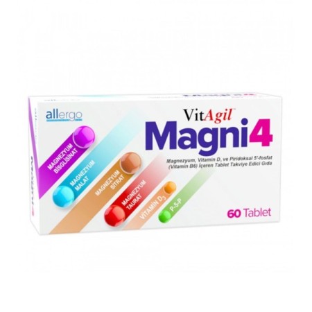 Vitagil Magni4 Magnezyum Vitamin D3 P5P 60 Tablet