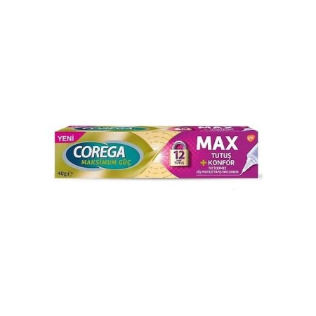Corega Max Tutuş Konfor 40 gr Tat içermeyen Diş Protezi Yapıştırıcı Krem