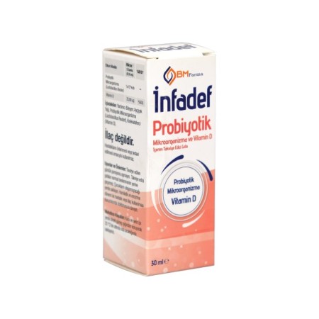 İnfadef Probiyotik Mikroorganizma Vitamin D 30 ml