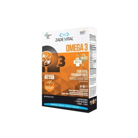 Zade Vital Omega 3 Forte Balık Yağı 40 Yumuşak Kapsül
