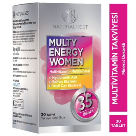 Naturalnest Multy Energy Women Takviye Edici Gıda 30 Tablet - İKİNCİSİ %50 İNDİRİMLİ