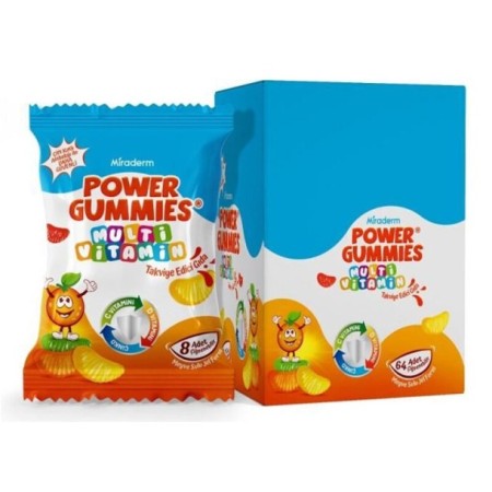 Miraderm Power Gummies Omega-3 Takviye Edici Gıda 64 Adet