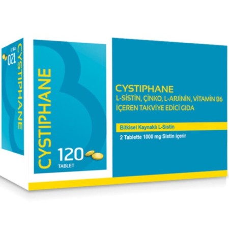 Bailleul Dermatoloji Cystiphane L-Sistin, Çinko, L-Arjinin, Vitamin B6 içeren Takviye Edici Gıda 120 Tablet