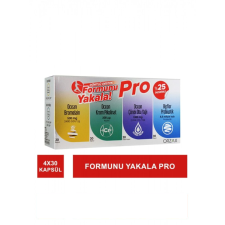 Ocean Bromelain 30 Kapsül + Krom Pikolinat 30 Kapsül + Çörek Otu Yağı 30 Kapsül + Probiyotik 30 Kapsül