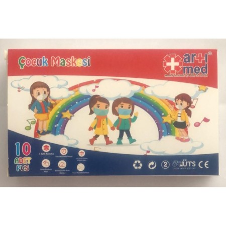  Maske Artimed Meltblown Çocuk 10'Lu Beyaz  