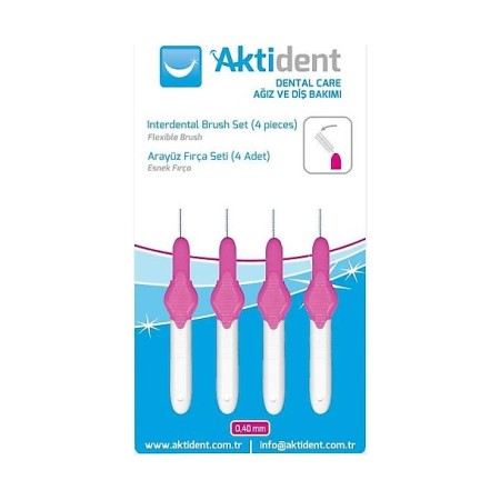  Aktıdent Arayüz Fırça Pembe 0,40 Mm 4'Lü  