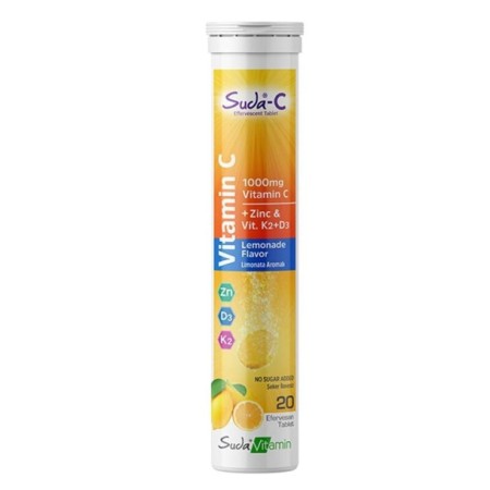 Suda Vitamin Suda C Vitamin C Vitamin D Çinko 20 Efervesan Tablet Lemon