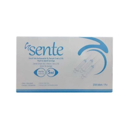  Sente Enjektör 5 Cc Yeşil 3 Parça 250'Li  