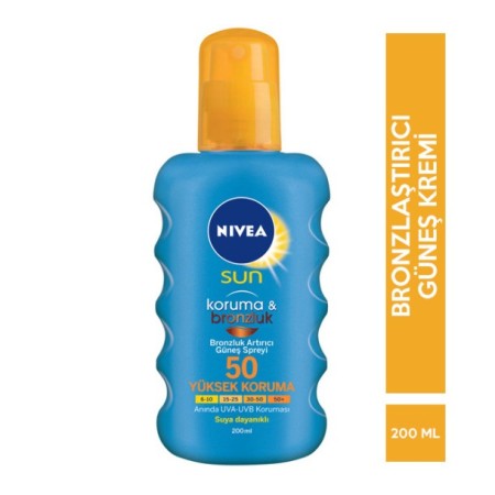 Nivea Sun SPF50 Koruma & Bronzluk Güneş Yağı 200 ml Sprey
