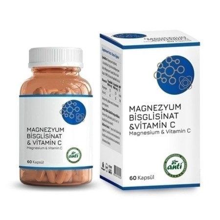 Anti Naturel Magnezyum Bisglisinat & Vitamin C 60 Kapsül