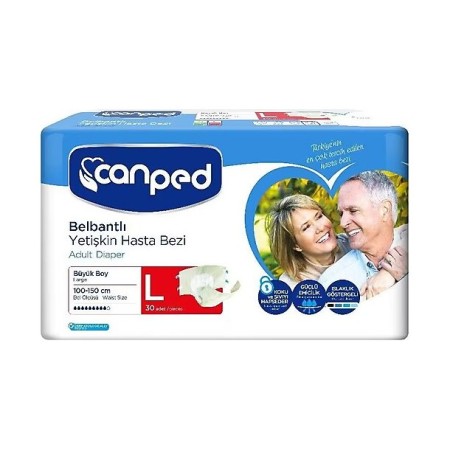 Canped Belbantlı Polietilen Büyük Boy L 30'lu Hasta Bezi