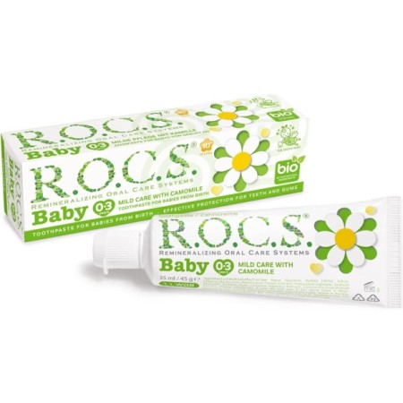 R.O.C.S. Papatya Özlü 0-3 Yaş Florürsüz Bebek Diş Macunu 35 ml